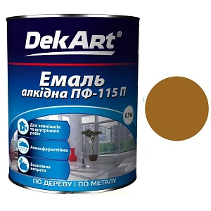 Эмаль ПФ-115 DekArt Желто-коричневая  0,9 кг