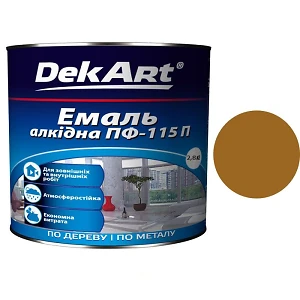Эмаль ПФ-115 DekArt Желто-коричневая  2,8 кг