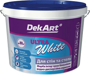 Краска водно-дисперсионная DekART для стен и потолков Ultra White  5 л 6,3 кг