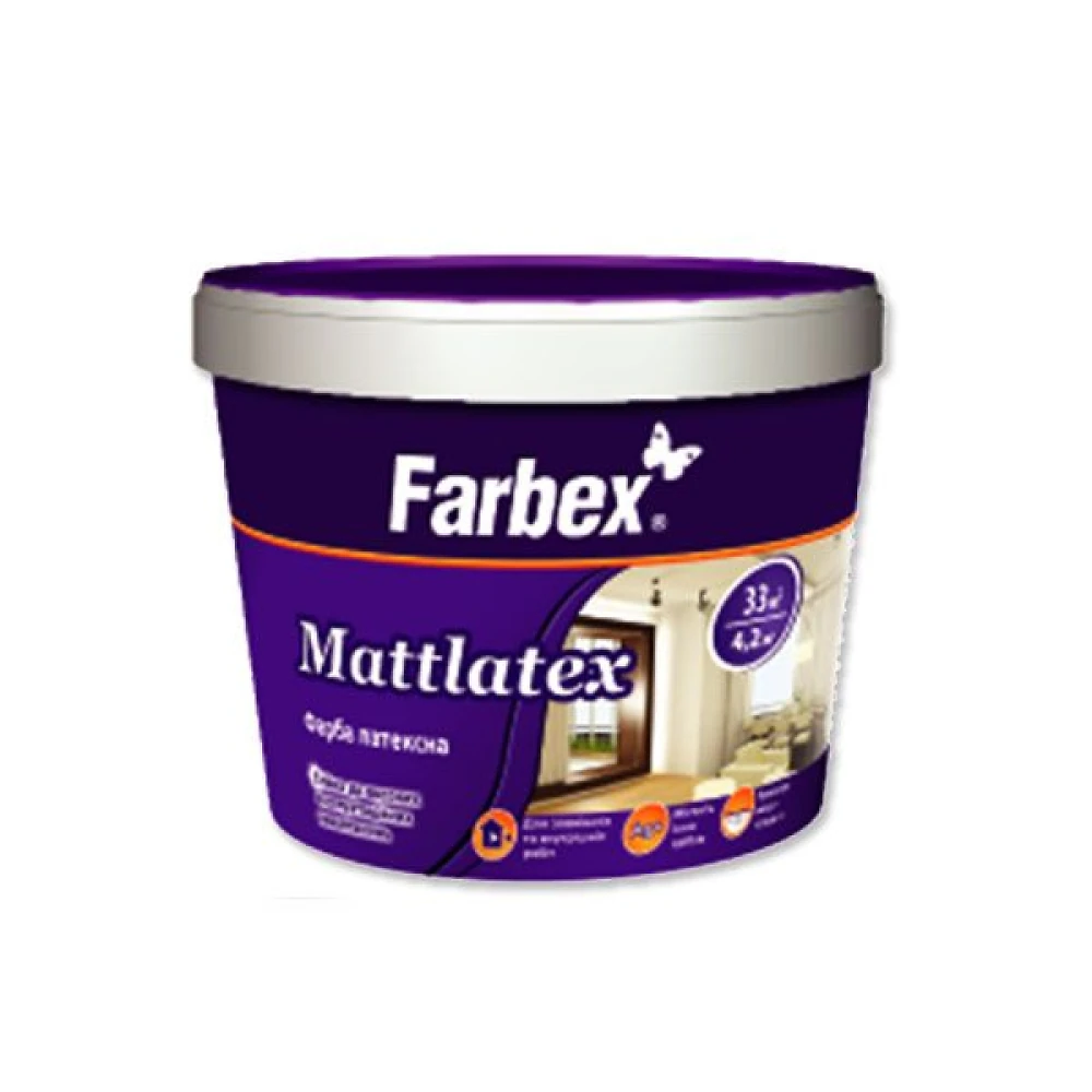 Краска водно-дисперсионная Farbex Mattlatex  5 л 7 кг