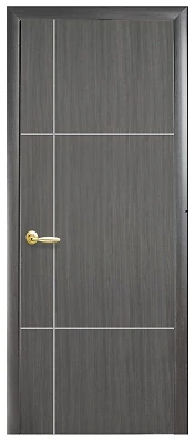 Дверь Plus Ника silver grey (глухая с гравировкой Silver) ПВХ DeLuxe Новый стиль