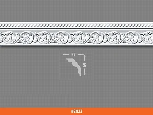 Плинтус потолочный 2823 (57х69мм) Добра справа 1м