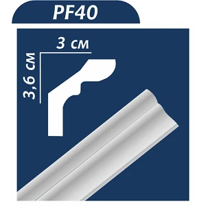 Плинтус потолочный РF  40 (36*30мм) Premium Decor 1м
