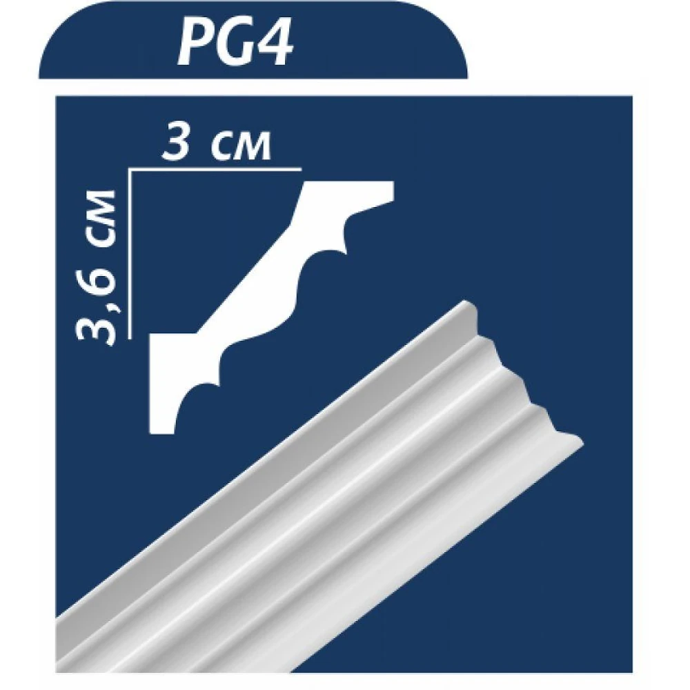 Плинтус потолочный РG  4  (36*30мм) Premium Decor 1м