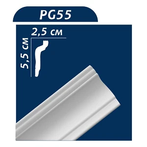 Плинтус потолочный РG 55 (55*25мм) Premium Decor 1м