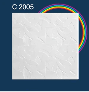 Плитка потолочная пенополистирольная C2005 Белая Абстракция Solid 1м2