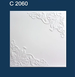 Плитка потолочная пенополистирольная C2060 Белая Лоза Solid 1м2