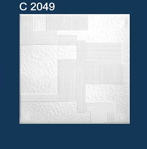 Плитка потолочная пенополистирольная C2049 Белый Тетрис Solid 1м2