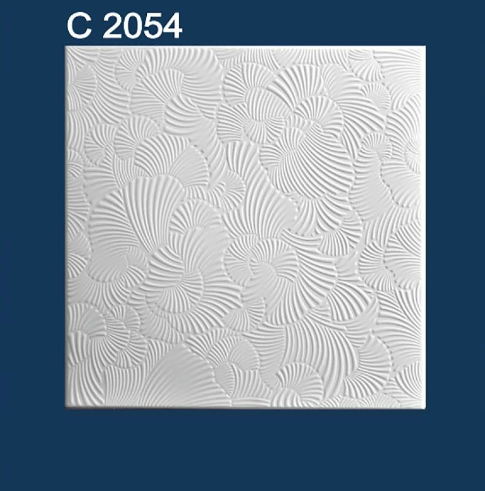 Плитка потолочная пенополистирольная C2054 Белый Калейдоскоп Solid 1м2