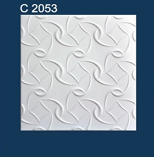 Плитка потолочная пенополистирольная C2053 Белые Ромбики Solid  1м2