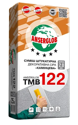 Штукатурка декоративная Барашек цементная зерно 1,5  мм Anserglob ТМВ-122 25 кг серая
