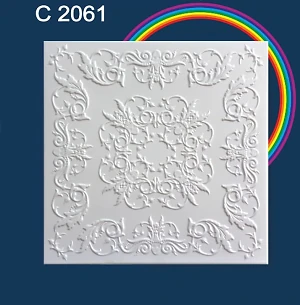 Плитка потолочная пенополистирольная C2061 Белые Стебли лозы Solid 1м2