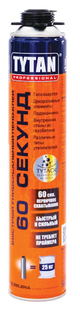 Клей - пена проф 60 секунд 750мл  Tytan