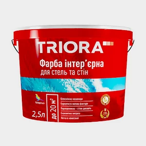 Краска акриловая Triora для стен и потолков  2,5 л  3,5 кг