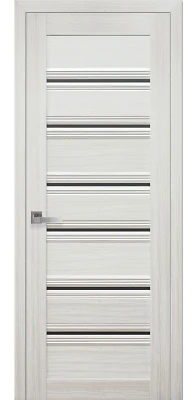 Дверь Итальяно Венеция С1 жемчуг белый (с черным стеклом) SmartCover Новый стиль