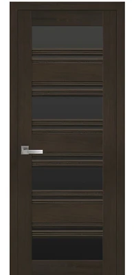 Дверь Итальяно Венеция С2 жемчуг кофейный (с черным стеклом) SmartCover Новый стиль