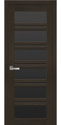 Дверь Итальяно Виченца С2 жемчуг кофейный (с черным стеклом) SmartCover Новый стиль