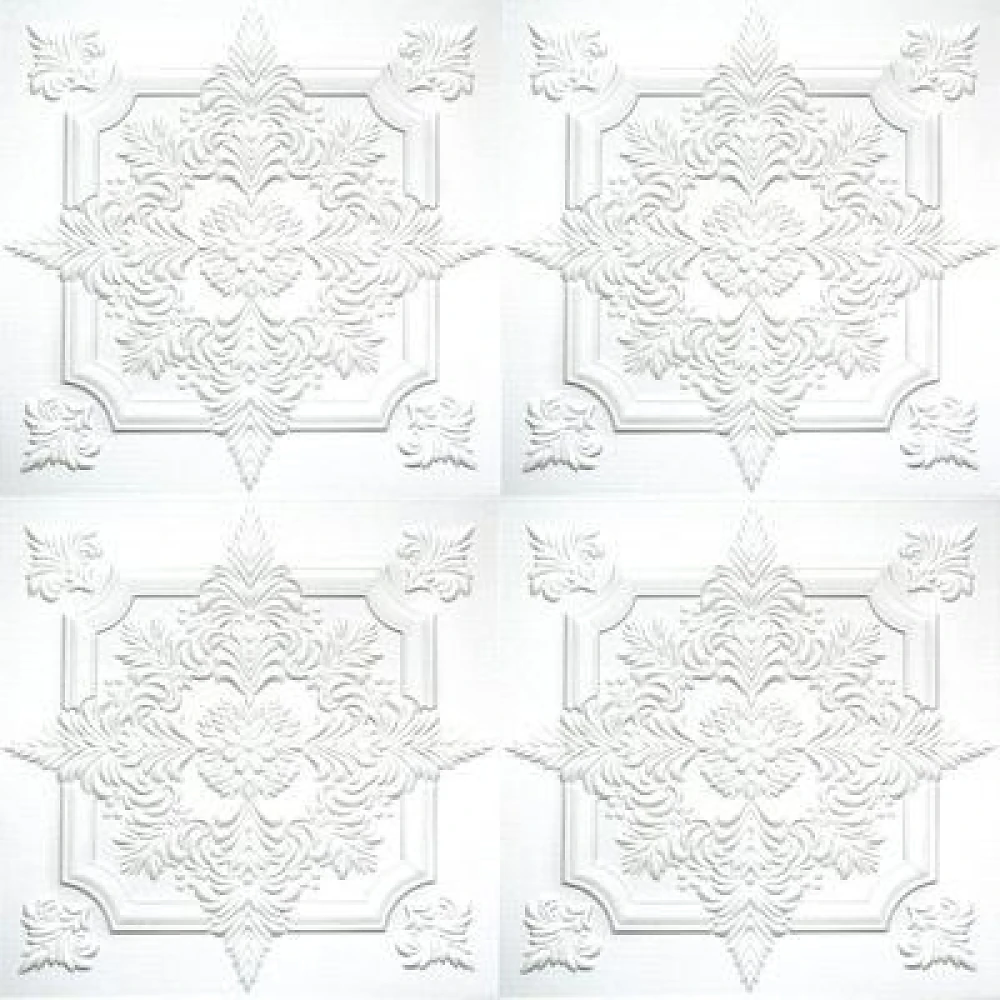 Плитка потолочная пенополистирольная C2056 Белый Агат Solid 1м2