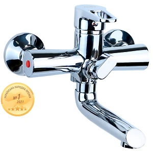 Смеситель HK D35  для ванны гусак прямой 150мм дивертор встроенный Aquatica НК-2C130C