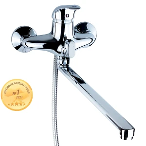 Смеситель NK D40  для ванны гусак прямой 350мм дивертор встроенный Aquatica NК-2C232C