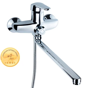 Смеситель HM D40  для ванны гусак прямой 350мм дивертор встроенный Aquatica HM-2C231C