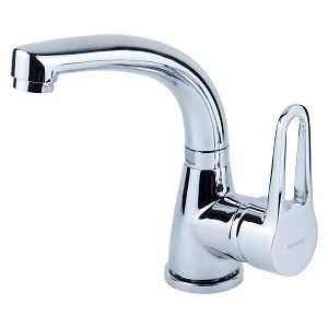 Смеситель HL D35  для раковины гусак изогнутый на гайке Aquatica HL-1А230C (9734000)