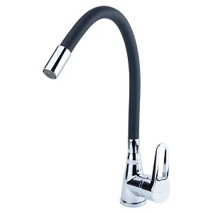 Смеситель HL D35  для кухни гусак силиконовый на гайке Aquatica HL-4B530C(9734120)