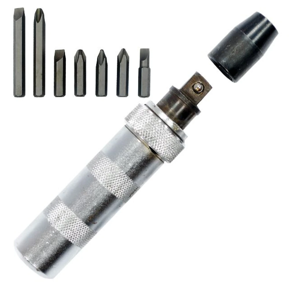 Отвертка ударная 6 насадок  Intertool HT-0430