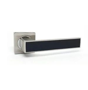Ручка на розетке KEDR R08.810 -  цвет SN/CP -  Black ( никель/хром - черный)