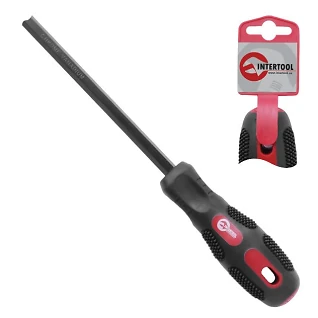 Отвертка шлицевая SL 9*200мм Cr-V, черная Intertool VT-3008