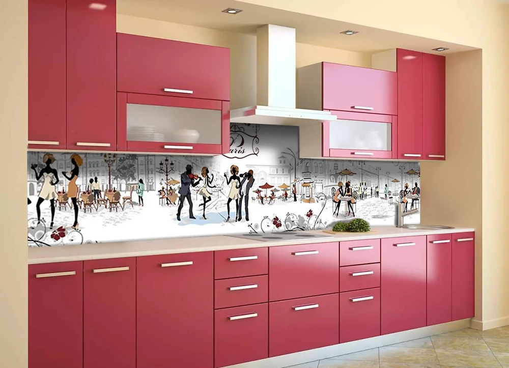 Скинали на кухню Zatarga Cafe Paris 600х2500 мм