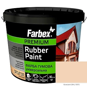 Краска резиновая Farbex Бежевая матовая (оцинковка, шифер, дерево)  8,5л 12кг
