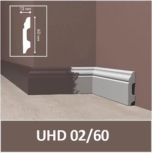 Плинтус под покраску дюрополимерный Solid UHD 02-60 13*60*2400 мм (1 М/ПОГ)