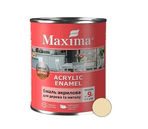 Эмаль акриловая Maxima 0,75 л (для дерева и металла) Слоновая кость шелковисто-матовая