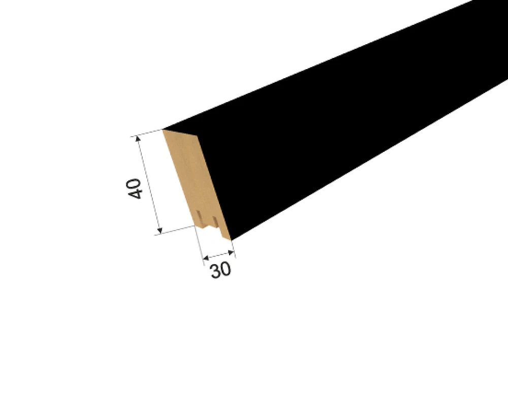 Рейка на стену МДФ Stella Ривьера BLACK EDITION 40*30*2700