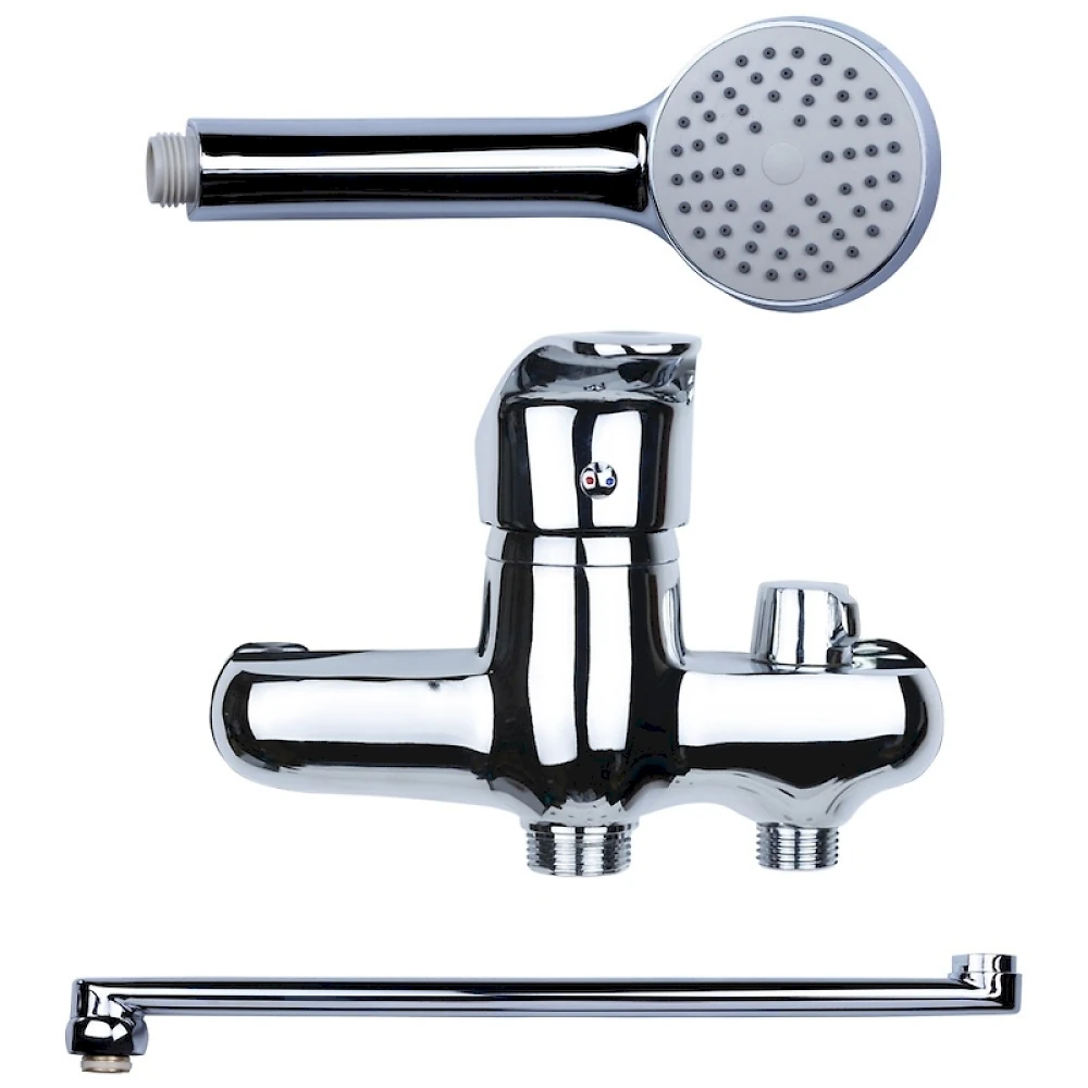 Смеситель NL D35 для ванны гусак прямой 350мм Дивер. встроен. Aquatica NL-2C243C