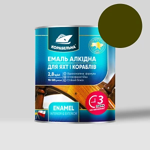Краска КОРАБЕЛЬНАЯ 0.9кг хаки (эмаль алкидная ПФ-115 по металлу и дереву)