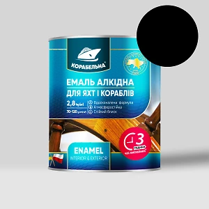 Краска КОРАБЕЛЬНАЯ 2.8кг черная (эмаль алкидная ПФ-115 по металлу и дереву)
