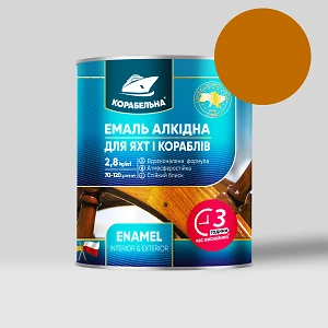 Краска КОРАБЕЛЬНАЯ 0.25кг желто-коричневая (эмаль алкидная ПФ-115 по металлу и дереву)