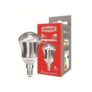 Лампа энергосберегающая R50  9Вт  220В Е14 4100K 'Maxus' Reflector 1-ESL-329-1 (гарантия три года)