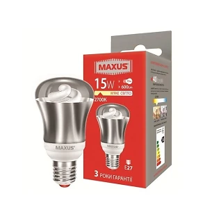 Лампа энергосберегающая R63 15Вт  220В Е27 2700K 'Maxus' Reflector 1-ESL-334-1 (гарантия три года)
