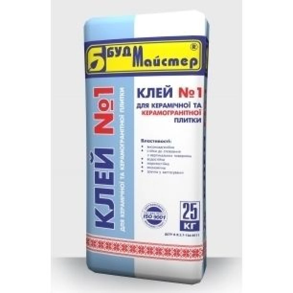 Клей для плитки и керамогранита  БудМастер КЛЕЙ 1 (КВ 1) 25кг