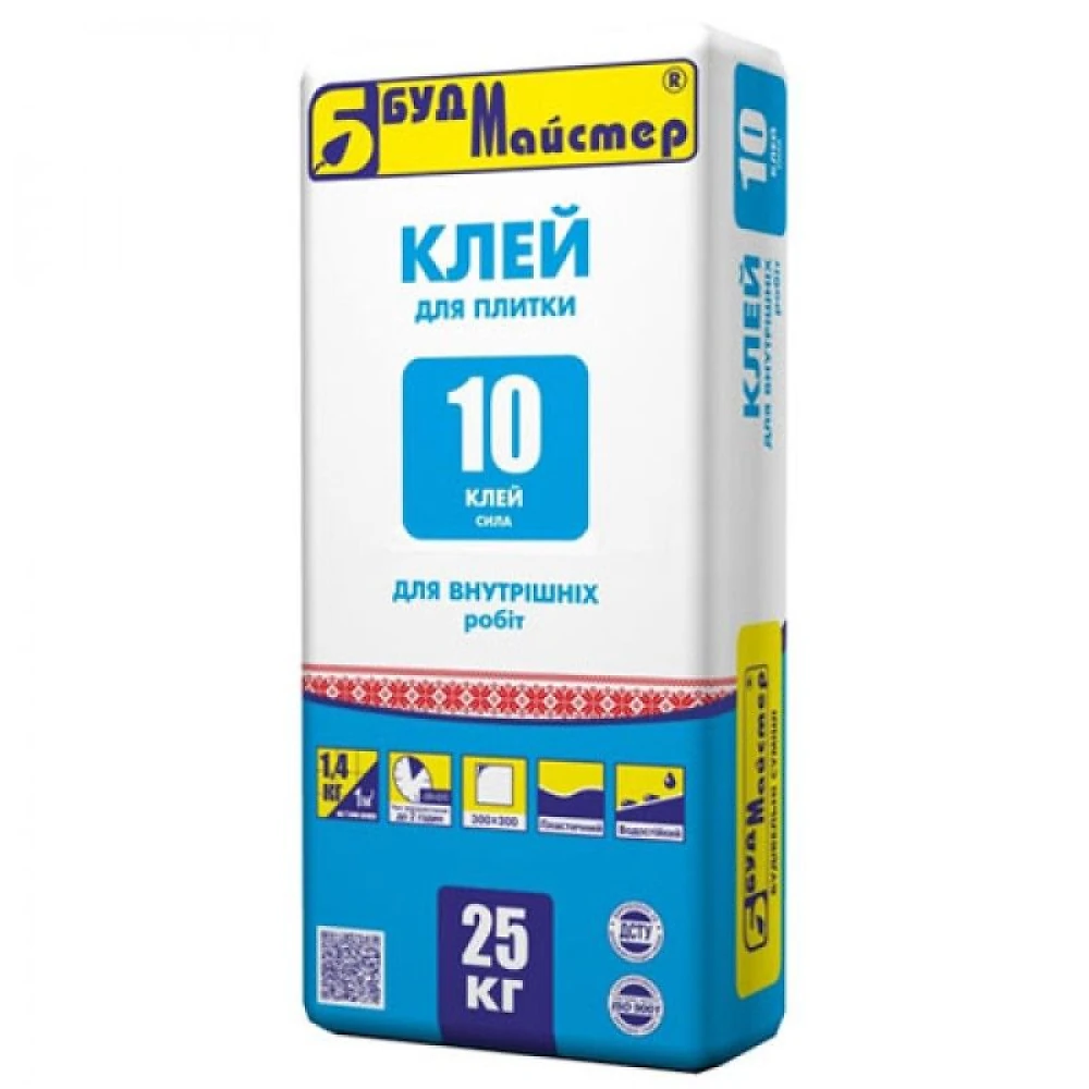 Клей для плитки для внутренних работ БудМастер КЛЕЙ-10 (СИЛА) 25кг