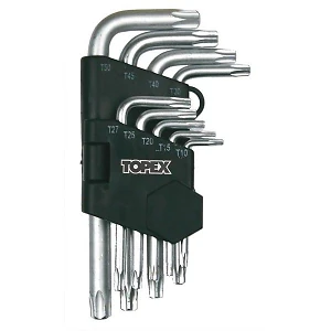 Набор ключей Г-образных Torx Т10-Т50 9 штук, короткие Topex 35D960