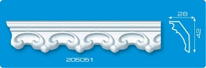 Плинтус потолочный 205051 Формат 1м