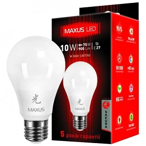 Лампа светодиодная  10Вт  220В Е27 3000K Maxus' AP SAKURA 1-LED-463-01 (гарантия пять лет)