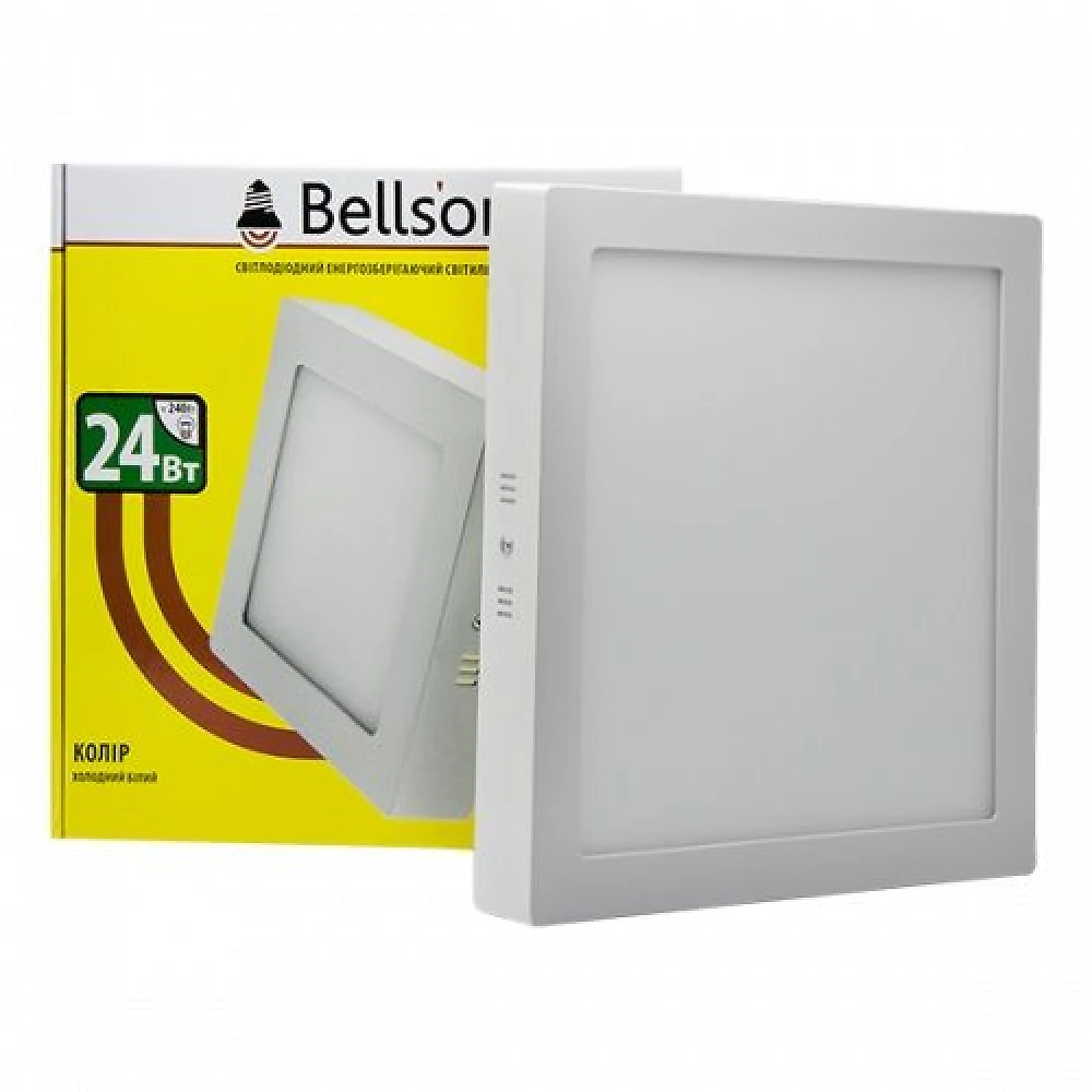 Светодиодная панель Bellson накладная квадрат 24W 6000K