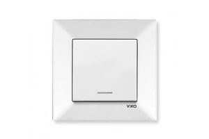 Viko Meridian белый Выключатель 1-й с подсветкой