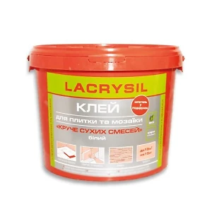 Клей для мозайки и плитки Лакрисил белый Круче сухих смесей 3 кг