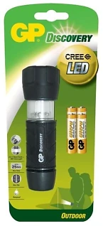 Фонарь ручной светодиодный 6 Led (CREE) GP Outdoor LOE201/AU-UC4 (+4AAA) блистер 25ч + круговой